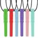 Allnice Chew Necklaces 6 Pcs Chewing Necklaces for Boys and Girls Teething Silicone Sensory Chew Necklace for Children Autism ADHD Anxiety Teething Babies Oral Motor