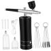 Baluue 1 Set ( usb) Air Brush for Barber Air Brush Kit Nail Airbrush Cordless Aluminum Alloy 12.00X4.20X4.20CM