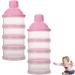 2 PCS Portable Formula Dispenser Pot Milk Dispenser Pots with 4 Layer Milk Powder Dispenser Pot Non-Spill Kids Milk Powder Storage Container for Travel Outdoor Formula Powder Pots Man