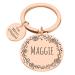 Natiform Personalized Dog Tags, Stainless Steel Pet ID Tags, Microchipped Dog Tag, Floral Pet Name Pendant, Pet Memorial Gift for Puppy Kitten Rose Gold