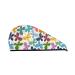 Hair Towel Wrap Hair Drying Towel with Button Towel Turban Head Towel to Dry Hair Quickly (Colorful Butterflies)