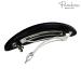 Parcelona French Oval Celluloid Glossy Black Automatic Hair Clip Barrette - Strong Hold Hair Accessory for Girls and Women - Made in France - (Black) - Buy Online on GoSupps.com