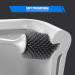 VMVN Compact Toilet Bowl Brush and Holder Set - Silicone Bristles for Deep Cleaning - Floor Standing Grey Design - Buy Online on GoSupps.com
