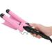 3 Barrel Curling Iron Wand Adjustable Hair Crimpers Hair Styling Tool Hair Curler Waver Crimper for Home and Salon 110V 240V (Pink 28mm) US Plug Pink 28mm - Buy Online on GoSupps.com