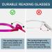 BLUELESS Oversized Reading Glasses 6-Pack for Women | Metalless Screwless Spring Hinges +2.00 Strength - Buy Online on GoSupps.com