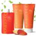 Pom lo+Co.Peach Trio: Haarmask Shampoo + Conditioner-Moisturizing Hair Care for Dry Hair-Veganes* Hair care set with rich-care ingredients
