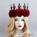 IBLUELOVER Halloween Headband Gothic Rose Tiara Queen Princess Garland Crown Headband Vintage Wedding Wreath Floral Bride Headpiece for Women Girls Day of The Dead Halloween Party Cosplay Redrose-a - Buy Online on GoSupps.com