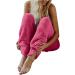 Haiorziyou Women's Thick Plush High Waist Winter Warm Pants - Fleece Joggers Elegant Big Size Sport & Yoga Pants in Red - Buy Online on GoSupps.com