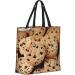 DEHIWI Cookies Food Chocolate Chip Biscuits Tote Bag For Women Waterproof Casual Shoulder Bag With Zipper Grocery Handbags For Office Shopping Travel Black One Size - Buy Online on GoSupps.com