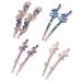 8 Pieces/4 Pairs Colorful Rhinestone Hair Pins 2.36 Side Clips Blue Decorative Bobby Pins Purple Hair Clip Wedding Flower Butterfly Hair Barrettes Hair Accessories for Women Girls