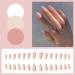 Gradient Almond False Nails - Short 24Pcs Nude Pink Fake Nails with Nail Glue - French Nail Tips for Women and Girls - Buy Online on GoSupps.com