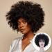 Queentas 8 #1B Short Afro Curly Real Hair Wig for Women - Natural Winding Curls with Free Hairnet | 20.32 cm - Buy Online on GoSupps.com