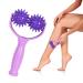 Massage roller with knobs 2 massage balls massage scooter massage roller with handle and nubs self -massage roller 2 massage balls massage scooters for legs back arm shoulders muscle pain (purple)