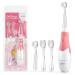 SEAGO SG-513 Electric sound toothbrush for children from 0 to 3 years Led Light Smart Timer Sound Baby toothbrush Waterproof IPX7 Children's toothbrush (sound toothbrush + 4x plug-in brushes pink) 1 piece (1 pack) pink