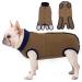 Convinit Dogebody after op castration recreational suit for dogs breathable wound protection suits for male/bitches dogs one -piece attached with the help of push buttons alternative neck rope brown l l brown