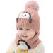 Rayson Baby Winter Warm Hat Kids Knit Scarf Beanie Hat Set Scarves Fleece Lining Loop Scarves for Kids Toddler Beanie Hat Scarf Set Outdoor Sport One Size Pink