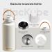 Blackube 1000ml Stainless Steel Drinking Bottle - BPA-Free Leak-Proof Thermos with Straw for Sports Fitness Camping & School - White - Buy Online on GoSupps.com