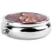 Rose Gold Floral Print Pill Box - Elegant 3 Compartment Metal Organizer for Travel & Pocket - Stylish Mini Medicine Storage Case with Mirror - Buy Online on GoSupps.com