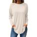 Odjoy fan sweater women casual tops loose long blouse long-sleeved upper part women blouse round collar t shirt tunic casual office blouses sweaters sweater elegant sweatshirt beige xxl