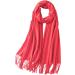 Shop Hanxiulin Women's Warm Autumn Scarves - Stylish Black Buttoned & Versatile Watermelon Red Cashmere Neck Wraps for Every Season - Buy Online on GoSupps.com