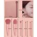 Mini Pink Travel Size Makeup Brushes Set with Case and Mirror - 5PC Cosmetic Brushes Kit for On The Go - Buy Online on GoSupps.com