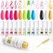 Gel Polish Gel Liner Nail Polish Set-12 Colors Gel Nail Art Polish for Swirl French Nails  Built-in Thin Brush in Bottle for Nail Art Painting Drawing Nail Designs Polish  Gift Set for Women Girls 12 Colors Neon Gel Set