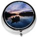 Fishing Scenic Mini Round Pill Box - 3 Compartment Travel Organizer | Portable Medicine Case for Home & Office - Buy Online on GoSupps.com
