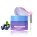 Lip Sleeping Mask with Vitamin C & Shea Butter - Overnight Hydrating Treatment for Dry Flaky Lips - Long-Lasting Nourishes Moisturizes with Coconut and Jojoba Oils Non-Sticky Lip Care (Blueberry)
