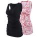 MANCI Women's Nursing Maternity Top Cotton V Neck Ruched Waist Maternity Pajama Tops L Red Pattern+black