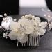 JUSTUSNX Silver Bride Wedding Headpiece Pearl Flower Hair Comb Accessories Crystal Hair Pieces Headband for Women and Girls