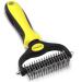 Jaswell subfellbrush DESFOGING STRECHEN for dogs and cats with medium to long -haired - underwool brush against matters and undercoat yellow
