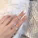 Xerling 24Pcs Bling Silver Glitter French Press on False Nails Rhinestones Jewelry Fake Nail Full Cover for Women and Girls Transparent Finger Wear Tips