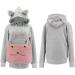 Cat & Dog Lovers Hoodie - Plush Kangaroo Sweatshirt with Animal Ears | Cuddly Bag Pullover - XXL Gray - Buy Online on GoSupps.com