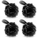 Hootensils 4Pcs Luxury Loofah Bath Sponge for Exfoliating - Ultra Soft Mesh Body Scrubber for Women & Men - Shower Puff Sponge - Black