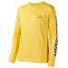 Bassdash Fishing T-Shirt Fishing Long Sleeve Water UPF 50+ Shirt Rashguard Fishing Clothing UV Sun Protection XL Yellow/Dark Blue Logo