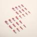 Justotry 24 Pcs Pink Flame French Press-on False Nails for Women - Medium Acrylic Coffin Fake Nails with Glue for Nail Art - Buy Online on GoSupps.com