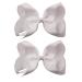 2Pcs Ribbon Hair Bow Clips Barrettes 6 Inch Ribbons Hair Bows Ponytail Holder Bow Hair Clip Cheerleading Hairpin Hair Styling Accessories for Girls Women Birthday Christmas Valentine Wedding (White)