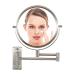 Wall-Mounted Makeup Mirror 8 inch Retractable 360° Rotating Magnifying Mirror Wall Mounted Bathroom Swing Mirror Decorative Brushed Nickel 10x Nickel