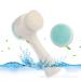 2 in 1 Double Sided Face Brush for Cleansing and Exfoliating - Silicone Cleansing Side with Soft Bristles - White and Blue - Buy Online on GoSupps.com