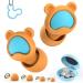 Kids Ear Plugs 2 Pairs(6-12 yrs) Earplugs for Children or Adult with Small Ear Canals Reusable Silicone Noise Canceling Ear Plugs for Concerts/Flying/Study/Noise Sensitivity/Anxiety(Orange+Gray)