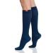 VIM & VIGR Moisture Wick Nylon 15-20 mmHg Graduated Compression Socks for Women & Men Navy Medium-Large Wide Calf