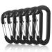 Zalava wiregate carabiner quick lock with 10kn heavy load from aircraft aluminum D form clip set for camping hiking fishing 6 PCs black