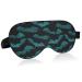 Blue Green Bats Eye Mask for Sleep Light Blocking Funny Sleeping Mask with Adjustable Strap Soft Lightweight Eye Cover Blindfold for Men Women Work Travel Naps