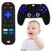 2PCS Silicone Baby Teething Toys Remote Control Remote Control & Game Controller Silicone Teething Toy (Black)