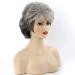 Short Gray Pixie Cut Wig for White Women - Silver Grey Curly Wig with Bangs - Buy Online on GoSupps.com