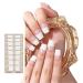 16 Pieces Semi Cured Gel Nail s for Women Gel Nail Sticker Long Lasting Gel Nail Wraps with Soft Glossy Gel Finish BSG0302