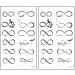 Mini Tattoos 2 Sheets Anchor Heart Bird Eight Infinity Lines Cartoon Tattoos Art Stickers Waterproof Temporary Painting Make up Sexy Body Fake Tattoo for Men Women Teens