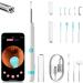 Ear Wax Removal Tool Ear Pick with 1080P HD Camera Earwax Cleaning Kit with 12 Replacement Tips Upgraded Ear Massage Mode and LED Light Wireless Otoscope Ear Camera for iOS & Android (White)