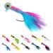 Crappie-Jig-Marabou-Feather-Jigs-for-Crappie-Fishing-Lures kit 50 Pack Panfish Sunfish Hair Jig Bait 1/8 1/16 1/32 oz Jigheads-1/16 oz-50 Pack