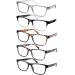 5 Pack Oversized Blue Light Blocking Reading Glasses Men Large Square Wide Readers for Men Big Head/Large Face 5 Pack Mix Color 2.0 x